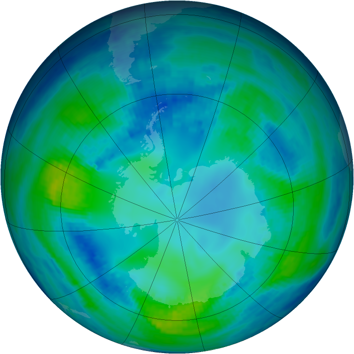 Antarctic ozone map for 02 May 1993